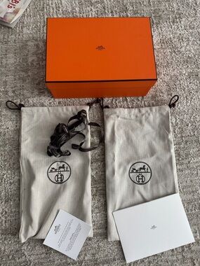Hermes Orange Box with Dust Bags and Ribbon